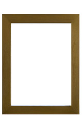Fototapeta premium Gold wooden frame isolated on a white background