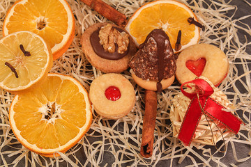 Czech homade christmas confectionery with cinnamon and orange