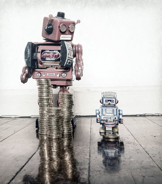 toned robots money floor