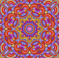 Fototapeta na wymiar Vector doodle pattern, vector background violet and green colored illustration.