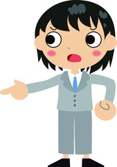 Child's office worker point out