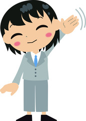 Child's office worker bye bye