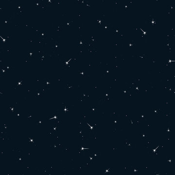 Seamless pattern sky with stars. © megis