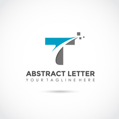 Abstract Letter T Logo Design. Vector Illustrator Eps. 10 - obrazy, fototapety, plakaty