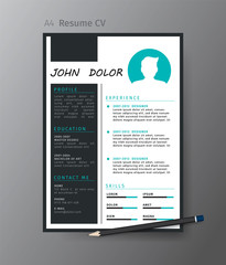 Clean modern design template of  resume or CV,vector illustration