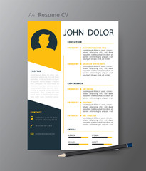 Clean modern design template of  resume or CV,vector illustration