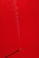 Abstract white smoke from an incense sticks