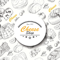 Vector background with cheese products