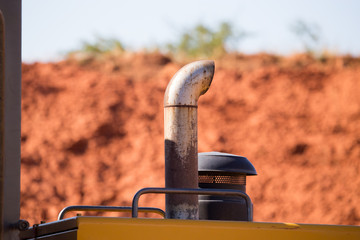 Detail from a tractor on a construction site