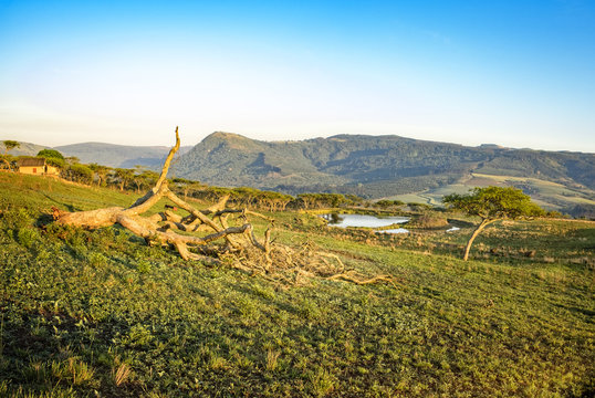 Drakensberg mountains landscape morning sun