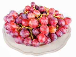 Grape, Fruit, Plate, Red Grape, Ripe