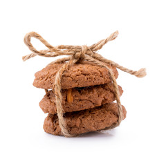 Chocolate cookies isolated on a white background