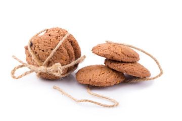 Chocolate cookies isolated on a white background