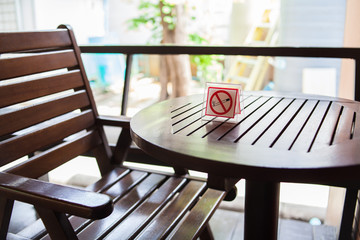 Sitting area with no smoking sign
