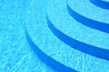 Obraz na płótnie Canvas Pool, treppe, blau, urlaub, Wasser, fläche, abstrakt, türkis