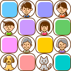 家族　三世代　モザイク