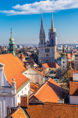 Zagreb With Cathedral And Church Tower - Croatia