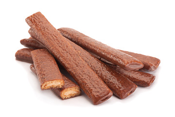 Cake sticks with chocolate glaze
