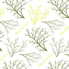Tree branches seamless pattern. Endless natural background.