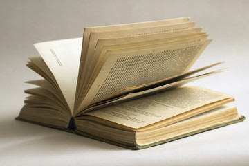 Old open book