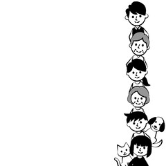 家族　三世代　縦一列