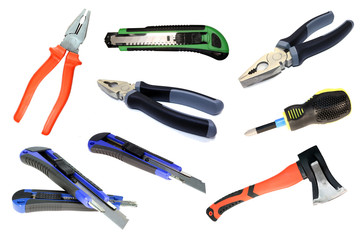 Set of construction tools. Tool for repair. Tool isolated.