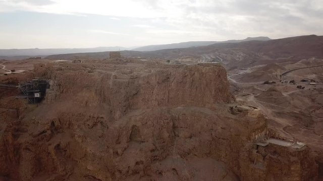 Masada - Aerial footage of the ancient fortification in the Southern District of Israel