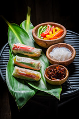 Homemade and tasty spring rolls and fresh indiegrends