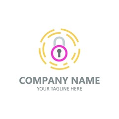 Lock logo template abstract security vector illustration isolated