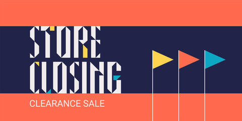 Store closing vector illustration, background