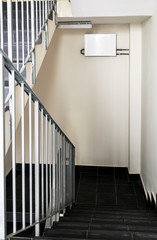 stairwell in the entrance of a house or office