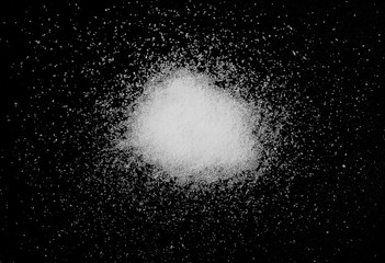 Salt isolated on black background