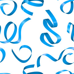 Blue ribbons. Seamless pattern