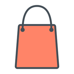 Shopping Bag Pixel Perfect Vector Thin Line Icon 48x48. Simple Minimal Pictogram