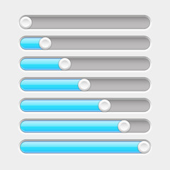Slider bar. Gray and blue interface element