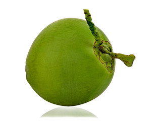 green coconut isolated on white background