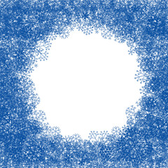 Blue winter background with snowflakes. Copy space for your text