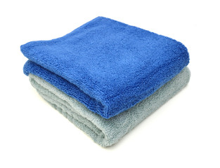 Towels on white background