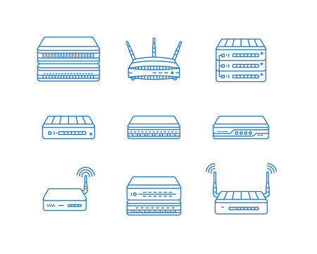 Wireless access points, routers and other network devices icon