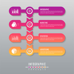 Infographic timeline template can be used for chart, diagram, web design, presentation, advertising, history. Vector infographic illustration