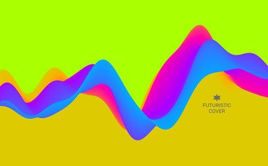 Abstract wavy background for banner, flyer, book cover, poster. Dynamic effect. Vector illustration. Design template.