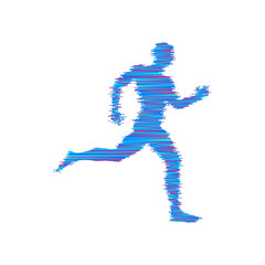 Running man. Design for sport and business. Vector illustration.