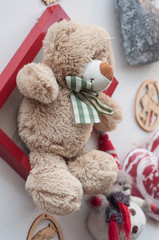 ours en peluche en décoration de noël