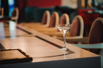 Glass of matini. Vermouth cocktail.