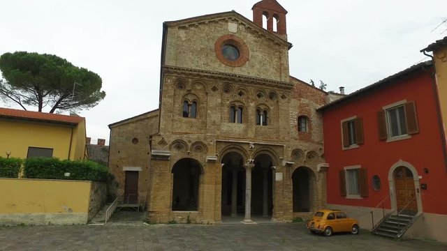 Old facade of the Church of San Zeno in Pisa, Tuscany, Italy