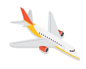 Modern Isometric Commercial Airplane Illustration