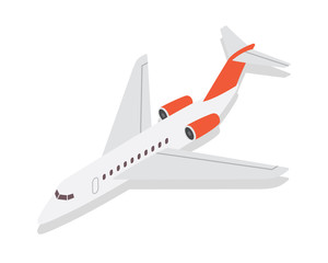 Modern Isometric Private Business Jet Airplane Front View Illustration