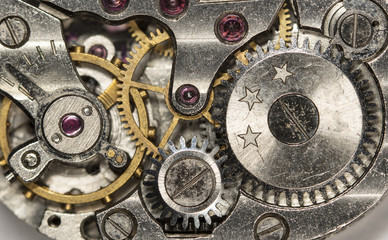 clockwork old mechanical watch, high resolution and detail