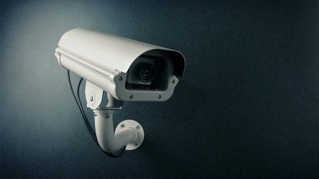 CCTV Camera On Wall Flashing Light Loop