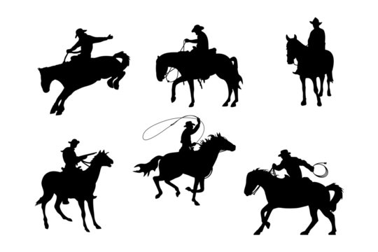 cowboy vector. cowboys on horseback